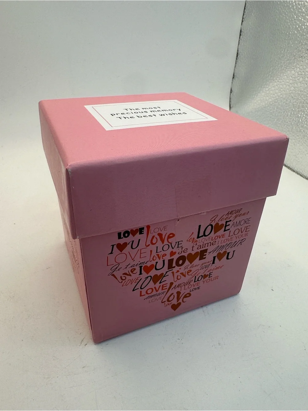 Pink Metallic Sentiment Candle Tin NIB